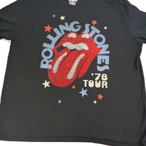 Bling Tounge the Rolling Stones '78 T-shirt Repro Mick Jagger XL